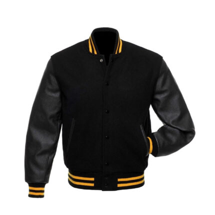 Varsity Jacket with Leather Sleeves